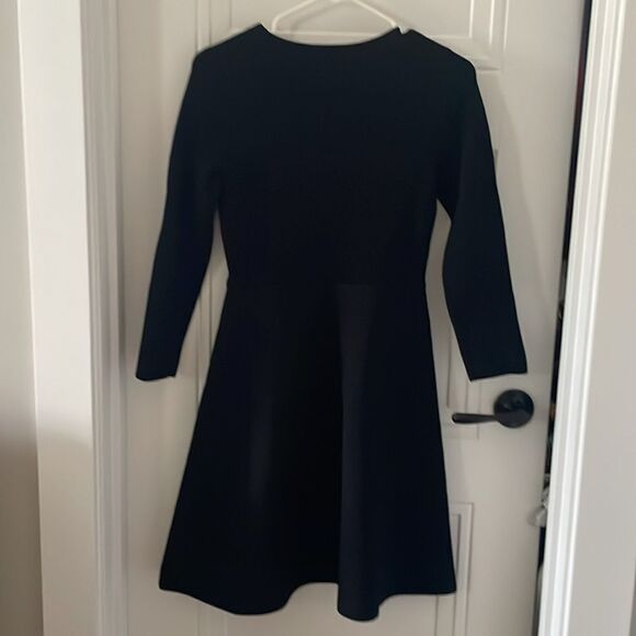 Theory Black Scoop Neck Flare Dress - Picture 5 of 7